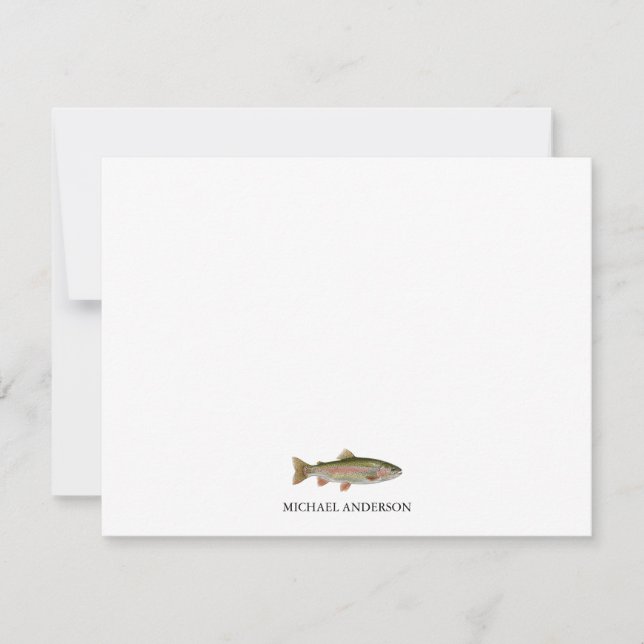 Personalized Fishing Lover  – Trout Fishing Design Note Card (Front)