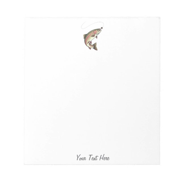 Personalized Fishing Lover  – Trout Fishing Design Notepad (Front)