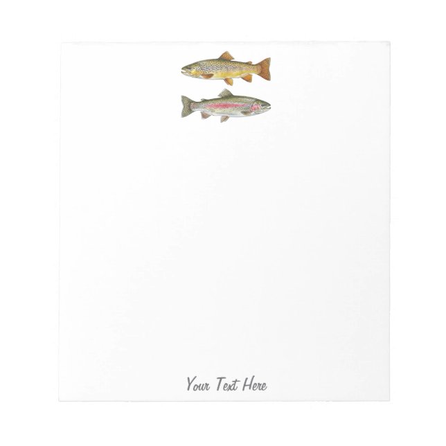 Personalized Fishing Lover  – Trout Fishing Design Notepad (Front)