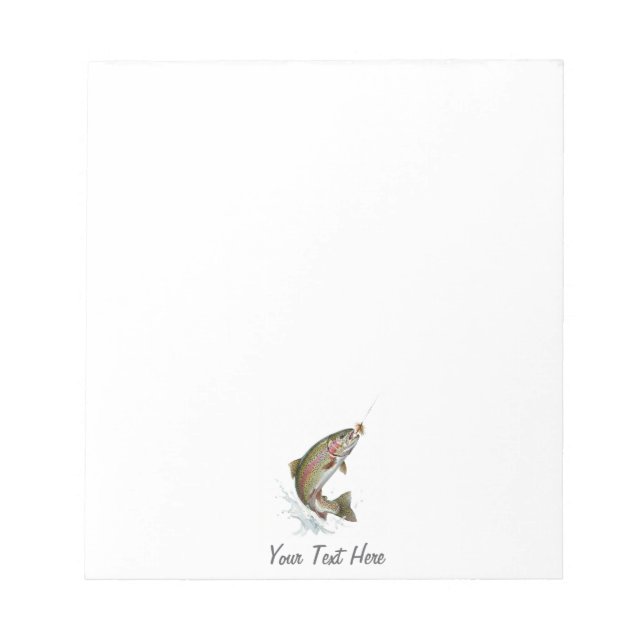 Personalized Fishing Lover  – Trout Fishing Design Notepad (Front)