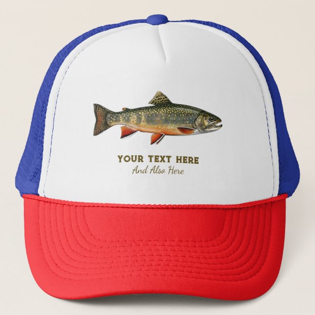 Personalized Fishing Lover  – Trout Fishing Design Trucker Hat (Front)
