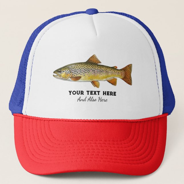 Personalized Fishing Lover  – Trout Fishing Design Trucker Hat (Front)