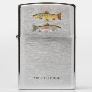Personalized Fishing Lover  – Trout Fishing Design Zippo Lighter