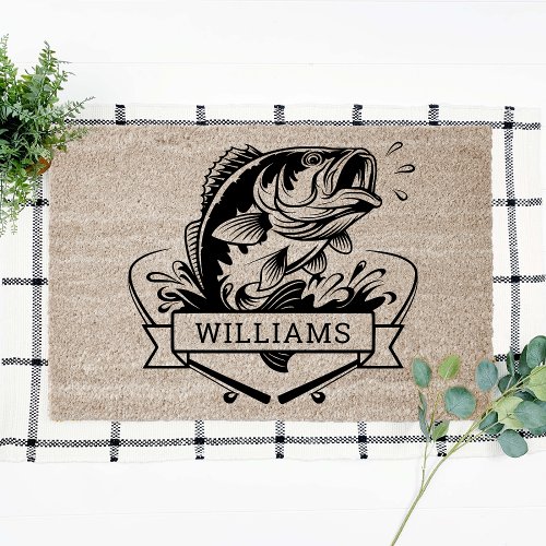 Personalized Fishing Manly Lake House Simple Coir Fiber Doormat