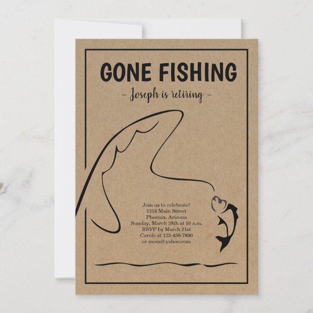 Personalized Fishing Retirement Party Invitation (Front)