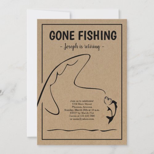 Personalized Fishing Retirement Party Invitation