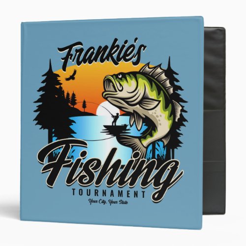 Personalized Fishing Tournament Fish Angler Trout  3 Ring Binder
