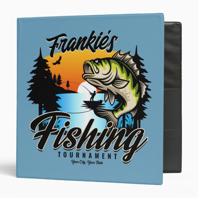 Personalized Fishing Tournament Fish Angler Trout  3 Ring Binder (Front/Inside)