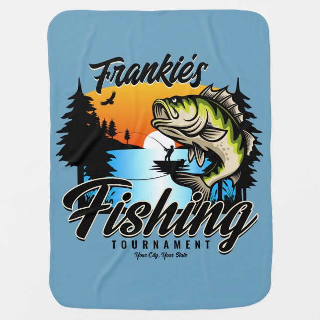 Personalized Fishing Tournament Fish Angler Trout  Baby Blanket (Front)