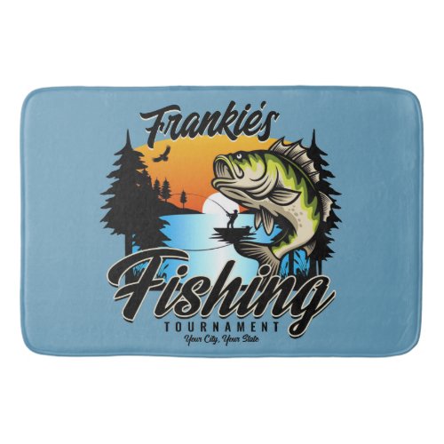 Personalized Fishing Tournament Fish Angler Trout  Bath Mat
