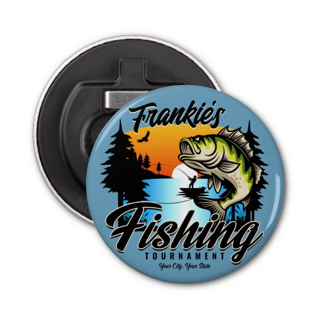 Personalized Fishing Tournament Fish Angler Trout Bottle Opener (Front)