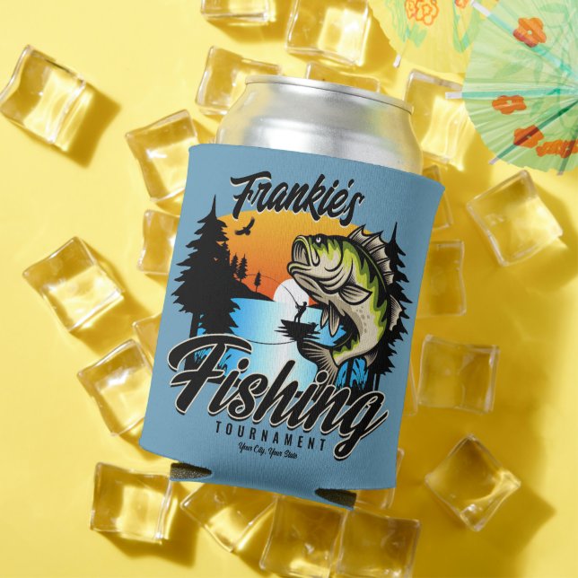 Personalized Fishing Tournament Fish Angler Trout  Can Cooler (In Situ Summer)