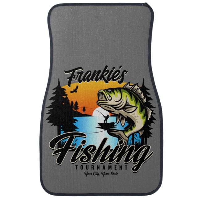 Personalized Fishing Tournament Fish Angler Trout Car Floor Mat (Front)