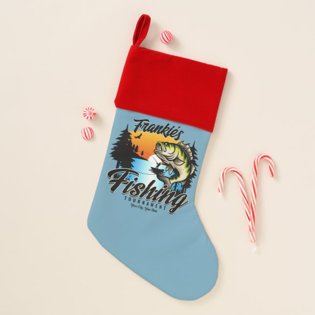 Personalized Fishing Tournament Fish Angler Trout  Christmas Stocking (Front)