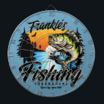 Personalized Fishing Tournament Fish Angler Trout  Dart Board<br><div class="desc">Personalized Fishing Tournament Trout Fish Angler with Beautiful Wilderness Lake,  Trees and Sunset  Design - Customize with your Name and Custom Text!</div>