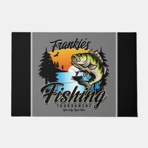 Personalized Fishing Tournament Fish Angler Trout  Doormat