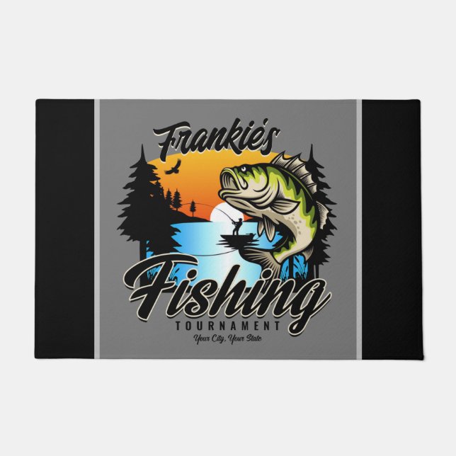 Personalized Fishing Tournament Fish Angler Trout  Doormat (Front)