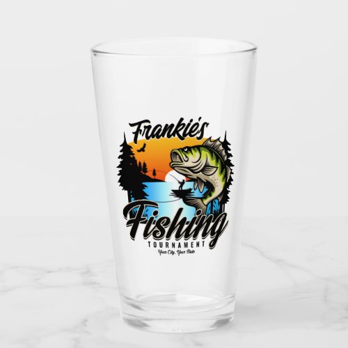 Personalized Fishing Tournament Fish Angler Trout  Glass