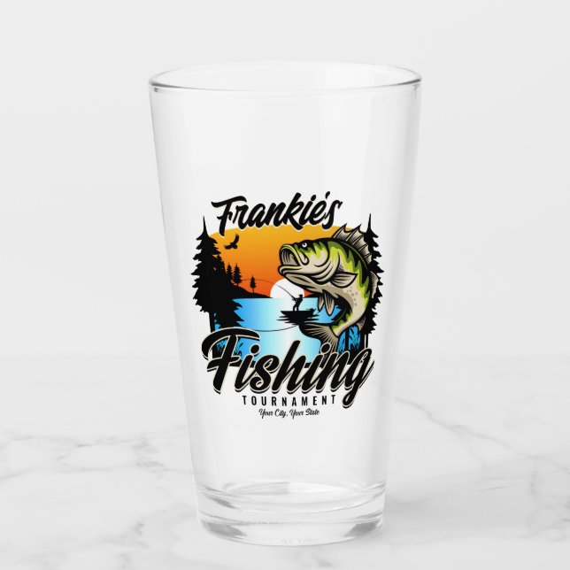 Personalized Fishing Tournament Fish Angler Trout  Glass (Front)