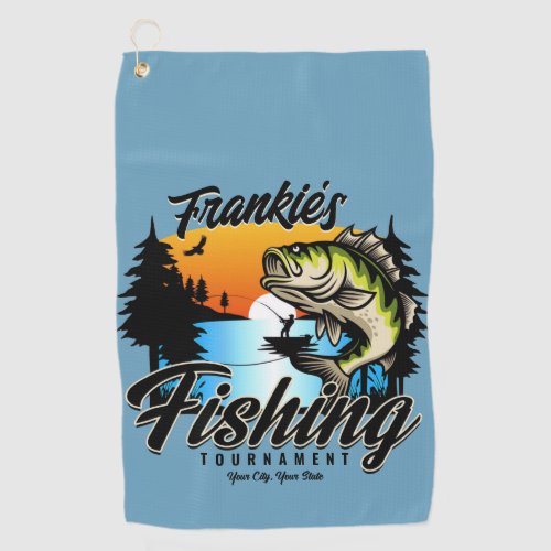 Personalized Fishing Tournament Fish Angler Trout  Golf Towel