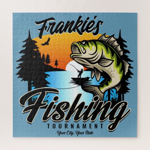Personalized Fishing Tournament Fish Angler Trout Jigsaw Puzzle