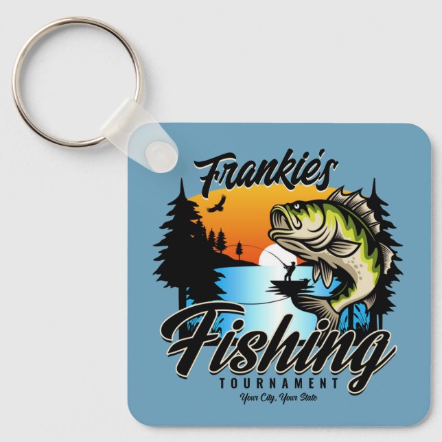Personalized Fishing Tournament Fish Angler Trout  Keychain (Front)