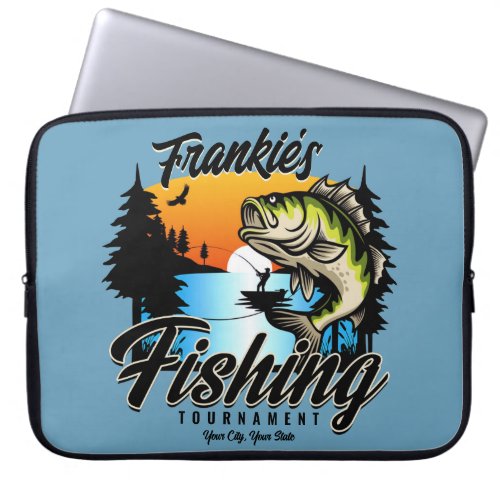 Personalized Fishing Tournament Fish Angler Trout  Laptop Sleeve