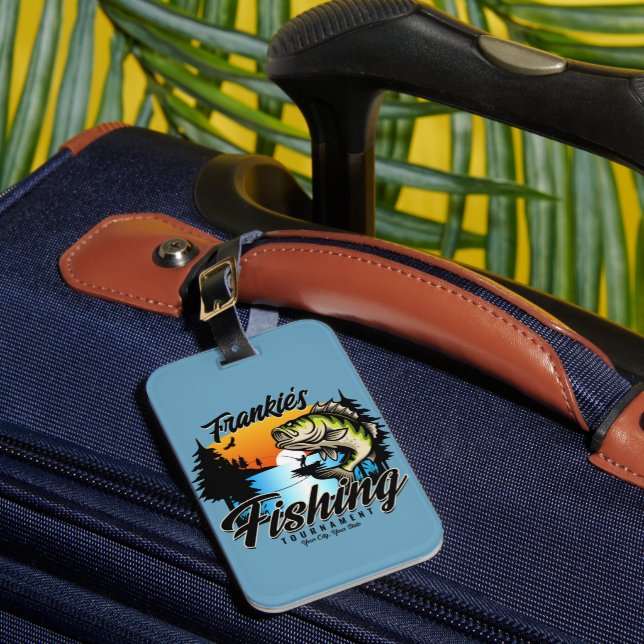 Personalized Fishing Tournament Fish Angler Trout  Luggage Tag (Front Insitu 1)
