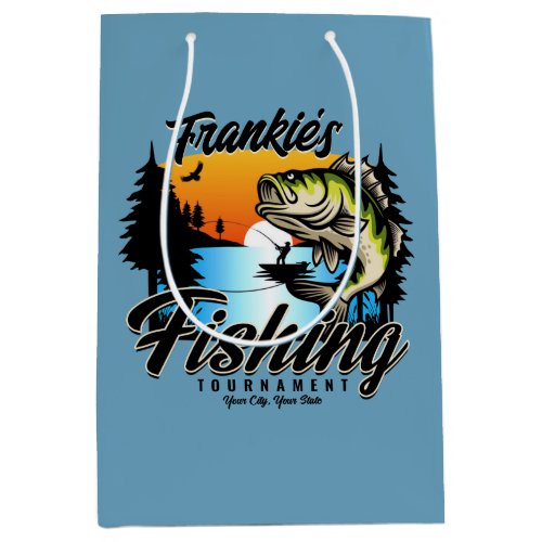 Personalized Fishing Tournament Fish Angler Trout Medium Gift Bag