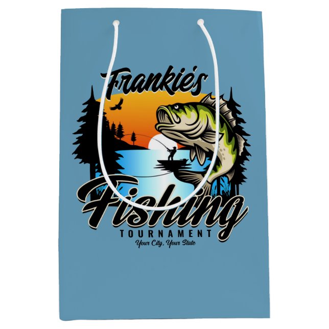 Personalized Fishing Tournament Fish Angler Trout Medium Gift Bag (Front)