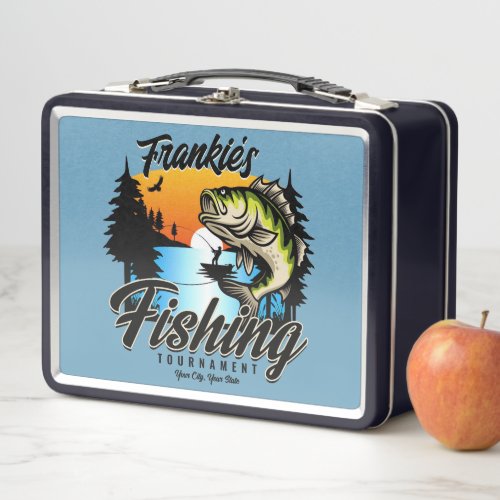 Personalized Fishing Tournament Fish Angler Trout Metal Lunch Box