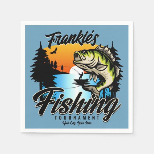 Personalized Fishing Tournament Fish Angler Trout Napkins