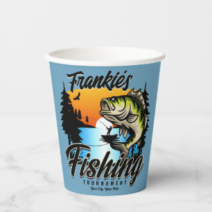 Personalized Fishing Tournament Fish Angler Trout Paper Cups