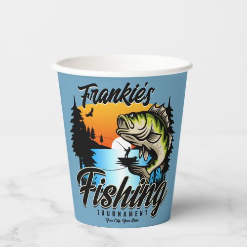 Personalized Fishing Tournament Fish Angler Trout  Paper Cups
