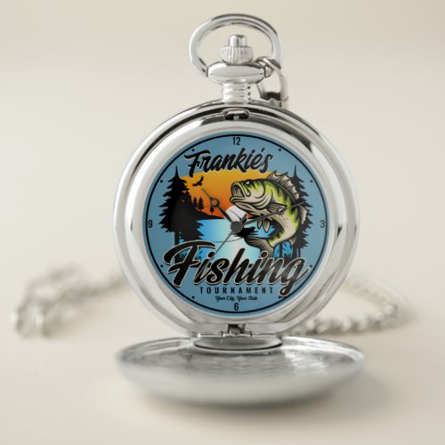 Personalized Fishing Tournament Fish Angler Trout  Pocket Watch
