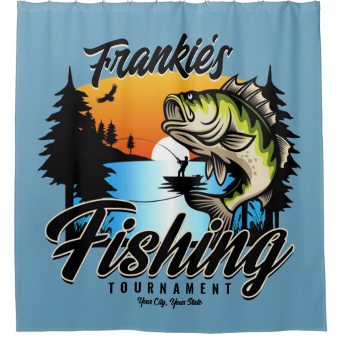 Personalized Fishing Tournament Fish Angler Trout  Shower Curtain