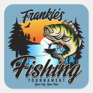 Personalized Fishing Tournament Fish Angler Trout  Square Sticker