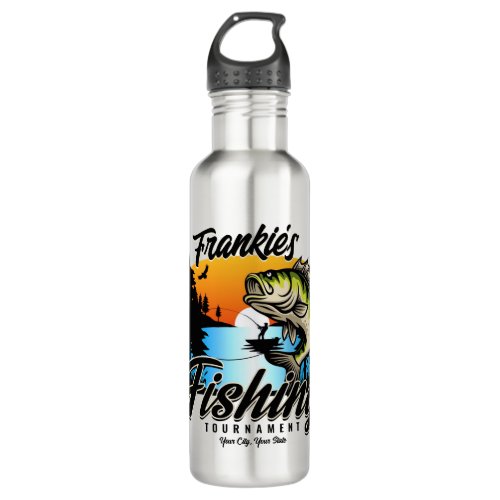 Personalized Fishing Tournament Fish Angler Trout  Stainless Steel Water Bottle