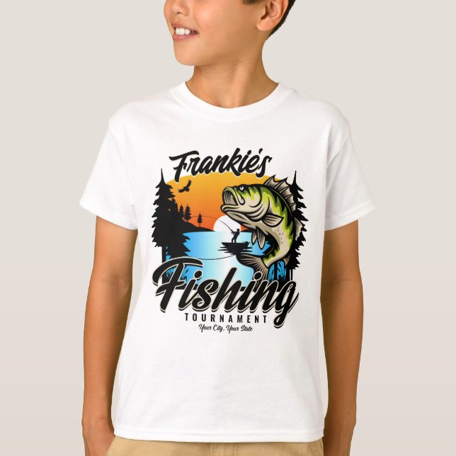 Personalized Fishing Tournament Fish Angler Trout  T-Shirt (Front)