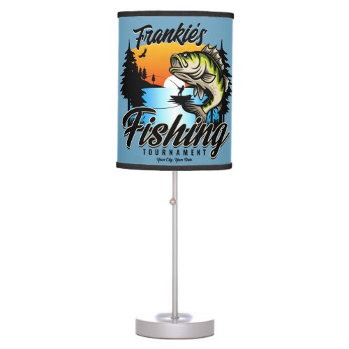 Personalized Fishing Tournament Fish Angler Trout Table Lamp