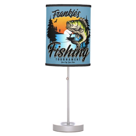 Personalized Fishing Tournament Fish Angler Trout Table Lamp (Front)