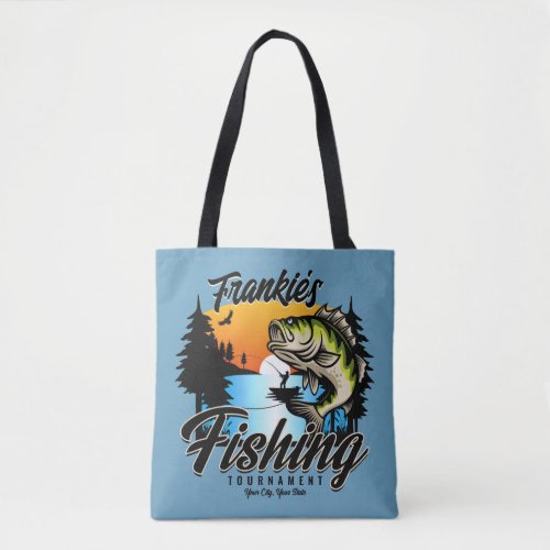 Personalized Fishing Tournament Fish Angler Trout  Tote Bag