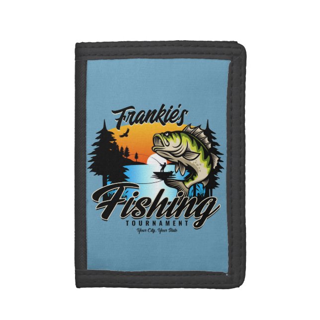 Personalized Fishing Tournament Fish Angler Trout  Trifold Wallet (Front Vertical)