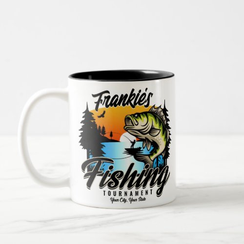 Personalized Fishing Tournament Fish Angler Trout  Two_Tone Coffee Mug