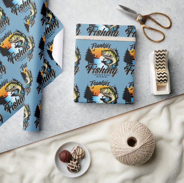 Personalized Fishing Tournament Fish Angler Trout  Wrapping Paper (Crafts)