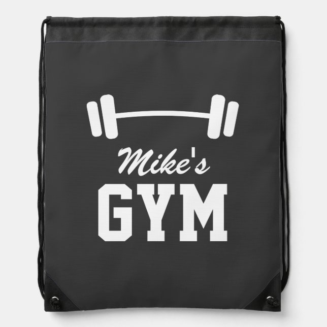 Personalized fitness gym drawstring backpack bag (Front)