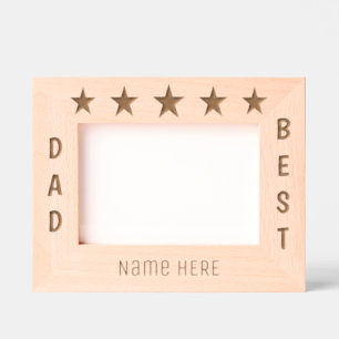 Personalized Five Star Best Dad  Engraved Frames