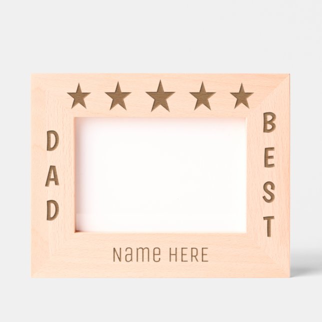 Personalized Five Star Best Dad  Engraved Frames (Front)