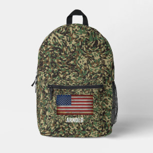 PERSONALIZED FLAG CUSTOM NAME CAMO BAG