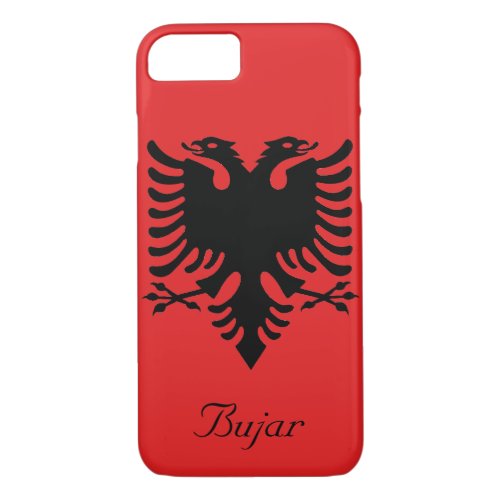 Personalized Flag of Albania Double_Headed Eagle iPhone 87 Case